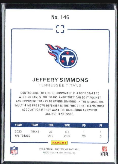 2024 Panini Photogenic Jeffery Simmons #146