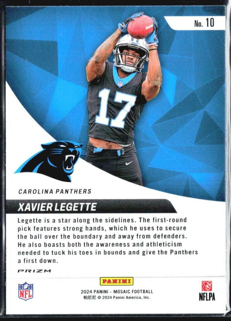 2024 Panini Mosaic - Elevate Green Mosaic Prizm #10 Xavier Legette (RC)