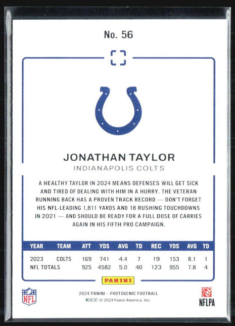 2024 Panini Photogenic Jonathan Taylor #56