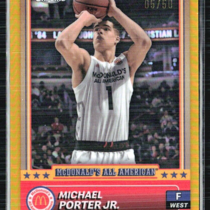 2024 Topps Chrome All American Michael Porter Jr Gold Refractor /50 #93