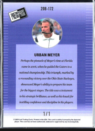 2024 Leaf Pro Set Urban Meyer 1/1 #20B-172
