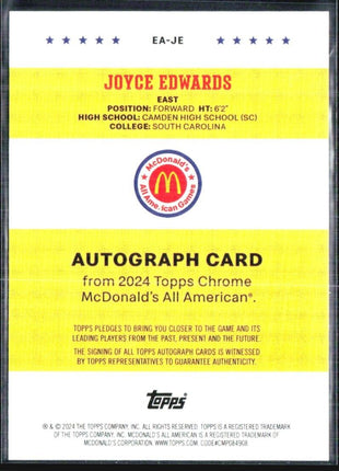 2024 Topps Chrome All American Joyce Edwards 24 East #EA-JE
