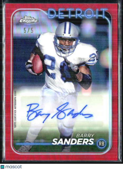 2024 Topps Chrome Barry Sanders Red Refractor Auto /5 #BA-BSA