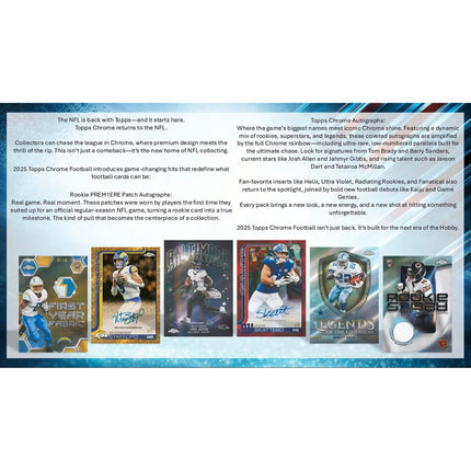 NFL 2025 Topps Chrome Football Hobby Box