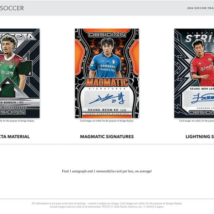 SOCCER 2026 Panini Obsidian K League Soccer Hobby Box