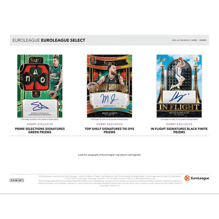 EBL 2025-26 Panini Select EuroLeague Basketball Hobby Box