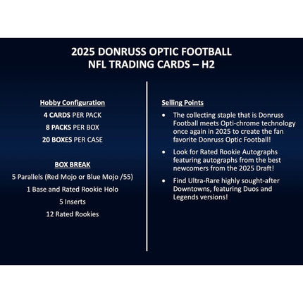 NFL 2025 Panini Donruss Optic Football H2 Hobby Box