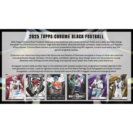 NFL 2025 Topps Chrome Black Football Hobby Box
