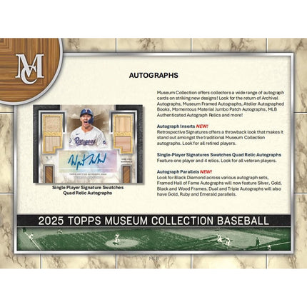 MLB 2025 Topps Museum Collection Baseball Hobby Box