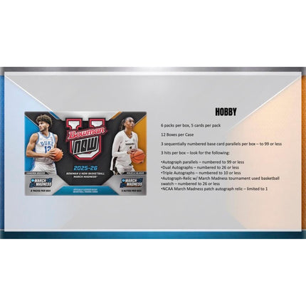NCAAB 2025-26 Bowman U Now Basketball March Madness - Hobby Box