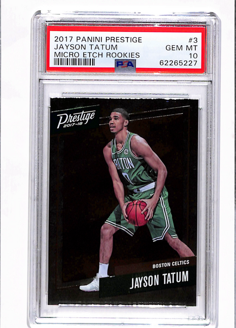 2017 Panini Prestige Micro Etch Rookies Jayson Tatum #3 PSA 10