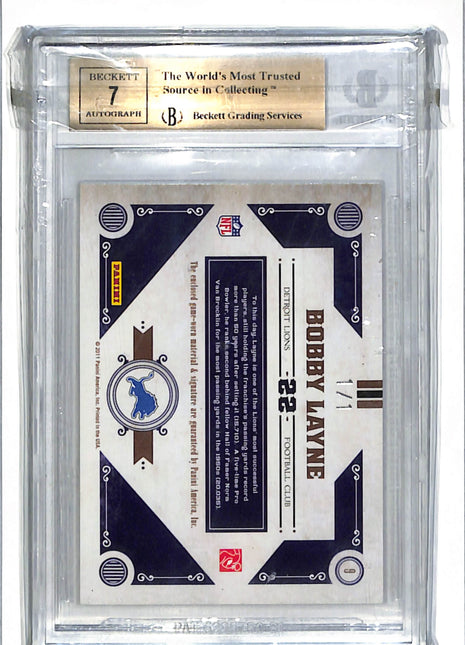 2011 Timeless Treasures Classic Cuts Jersey Bobby Layne #9 1/1 BGS 9.5 Auto 7
