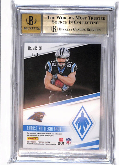 2017 Panini Phoenix Rc Jumbo Auto Laundry Tag Christian McCaffrey /3 BGS 9 10 Au