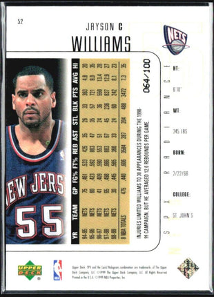 1999-00 SPx - Jayson Williams #52 Radiance /100