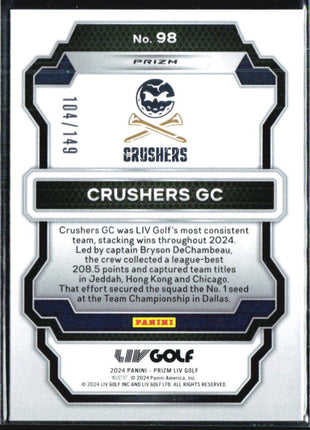 2024 PANINI PRIZM LIV GOLF #98 CRUSHERS GC RED PRIZM /149