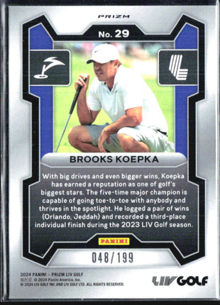 2024 PANINI LIV GOLF #29 BROOKS KOEPKA RC /199 TEAL