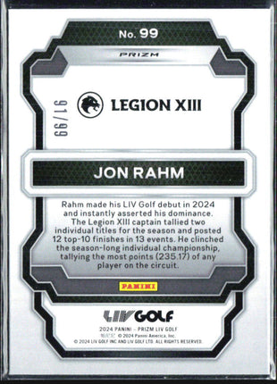 2024 PANINI PRIZM LIV GOLF #99 JON RAHM BLUE /99
