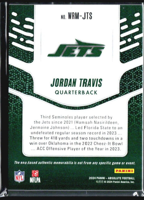 2024 Panini Absolute Absolute Rookie Materials Jordan Travis #ARM-JTS Patch /99