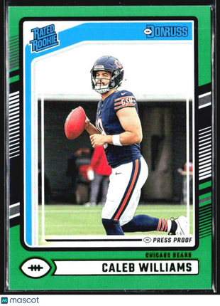 2024 Panini Donruss - Rated Rookie Caleb Williams #327 Green Press Proof (RC)