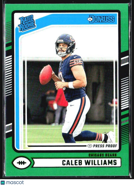 2024 Panini Donruss - Rated Rookie Caleb Williams #327 Green Press Proof (RC)