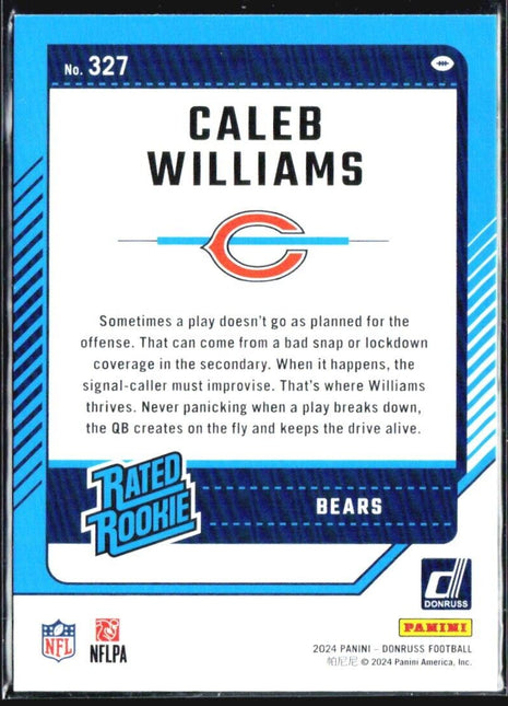 2024 Panini Donruss - Rated Rookie Caleb Williams #327 Green Press Proof (RC)