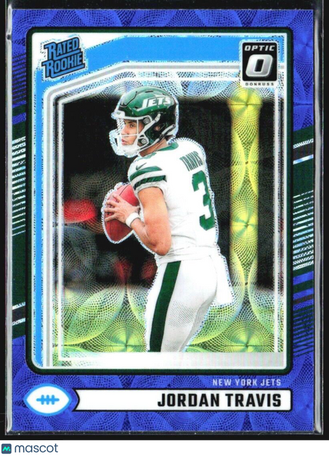 2024 Panini Donruss Rated Rookie Jordan Travis #349 Optic Preview Blue Scope RC