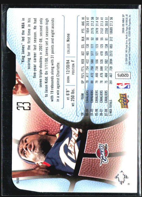 2008-09 SP Authentic - LeBron James #58 Blue Die-Cut /10 #58