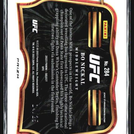 2023 Panini Select UFC - Octagonside Bo Nickal #284 (RC) Tie Dye /25
