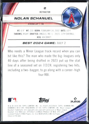 2024 Bowman Best Nolan Schanuel Refractor Rc #2