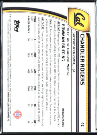 2024 Bowman U Chrome 1st Xfractor Chandler Rogers #41