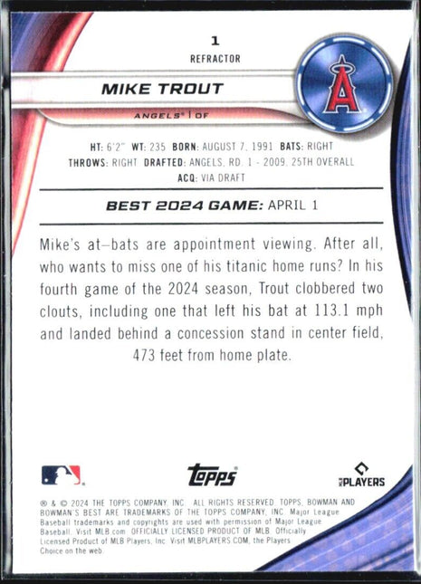 2024 Bowman Best Mike Trout Refractor #1