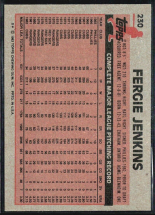 1983 Topps - Fergie Jenkins #230