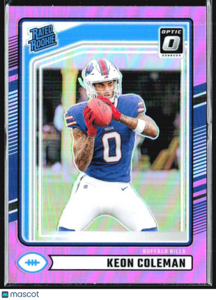 2024 Panini Donruss - Rated Rookie Keon Coleman #358 Optic Preview Pink Prizm