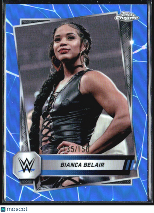 2025 Topps Chrome WWE Bianca Belair Blue Refractor /150 #160