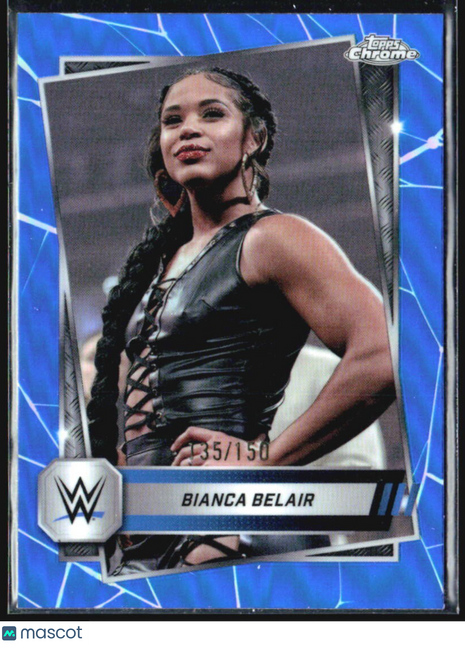 2025 Topps Chrome WWE Bianca Belair Blue Refractor /150 #160