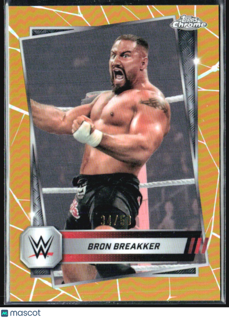 2025 Topps Chrome WWE Bron Breakker Gold Refractor /50 #198