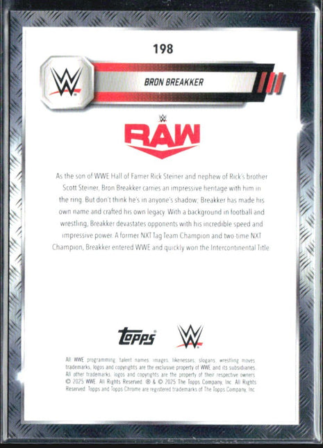 2025 Topps Chrome WWE Bron Breakker Gold Refractor /50 #198