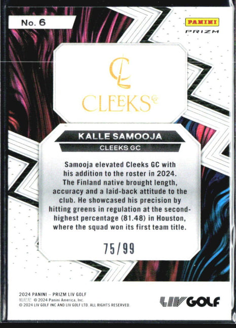 2024 Panini Prizm LIV Kalle Samooja Fearless Blue /99 #6