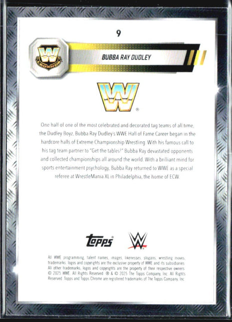 2025 Topps Chrome WWE Bubba Ray Dudley Blue Refractor /150 #9