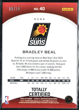 2024-25 Totally Certified Bradley Beal Gold /10 #40