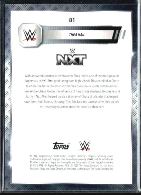 2025 Topps Chrome WWE Thea Hail Gold Refractor /50 #81