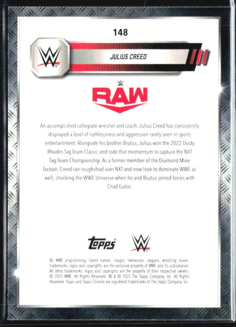 2025 Topps Chrome WWE Julius Creed Green Refractor /99 #148