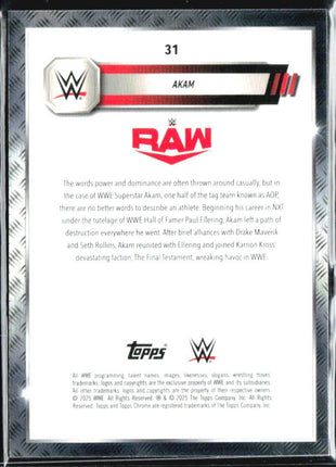 2025 Topps Chrome WWE Akam Sparkle /249 #31