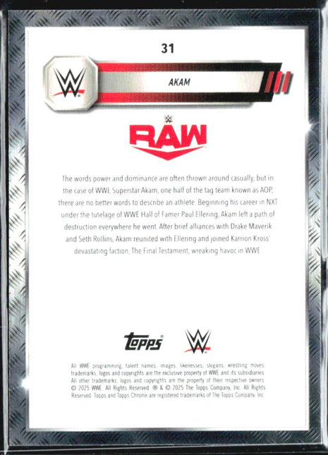 2025 Topps Chrome WWE Akam Sparkle /249 #31