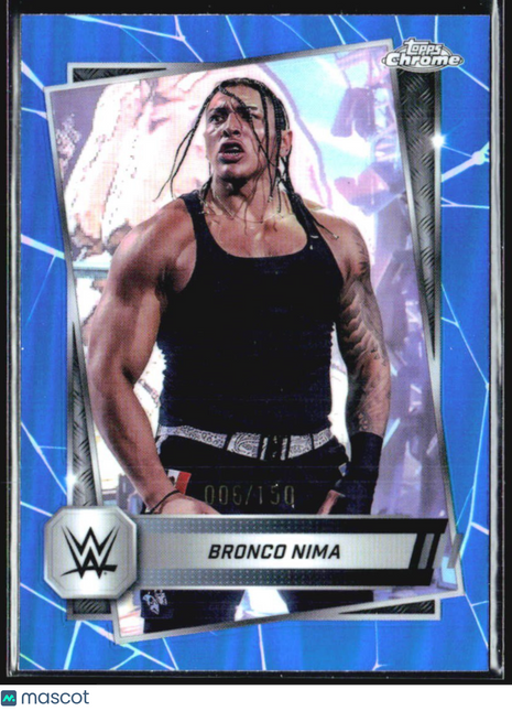 2025 Topps Chrome WWE Bronco Nima Blue Refractor /150 #159