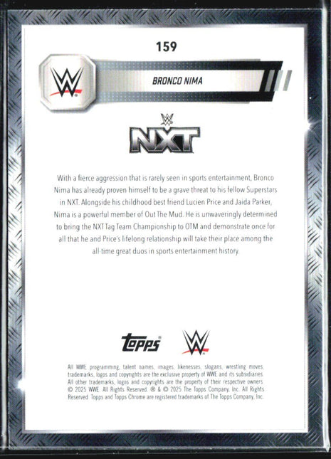 2025 Topps Chrome WWE Bronco Nima Blue Refractor /150 #159