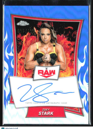 2025 Topps Chrome WWE Zoey Stark Blue Refractor Auto /150 #RBA-ZOE