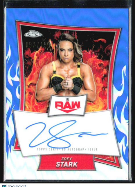 2025 Topps Chrome WWE Zoey Stark Blue Refractor Auto /150 #RBA-ZOE