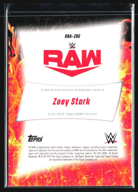 2025 Topps Chrome WWE Zoey Stark Blue Refractor Auto /150 #RBA-ZOE