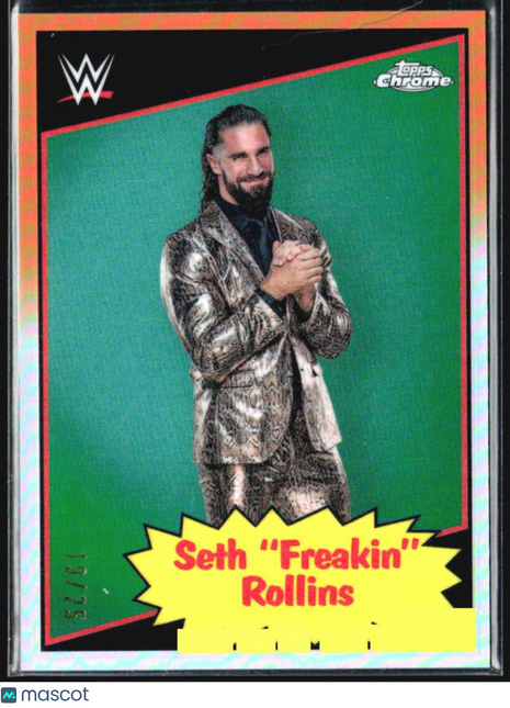 2025 Topps Chrome WWE Seth Freakin Rollins 1985 Orange Refractor /25 #85TC-SR